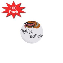 Bulldog T- Shirt Dog Face T- Shirt 1  Mini Buttons (100 Pack)  by JamesGoode