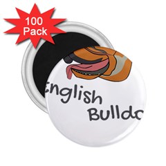 Bulldog T- Shirt Dog Face T- Shirt 2 25  Magnets (100 Pack)  by JamesGoode