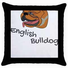 Bulldog T- Shirt Dog Face T- Shirt Throw Pillow Case (black) by JamesGoode