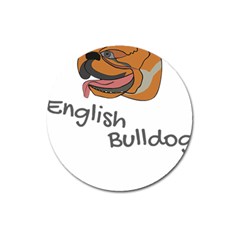 Bulldog T- Shirt Dog Face T- Shirt Magnet 3  (round) by JamesGoode