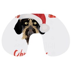 German Wirehaired Pointer T- Shirt German Wirehaired Pointer Merry Christmas T- Shirt (1) Travel Neck Pillow by ZUXUMI