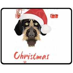 German Wirehaired Pointer T- Shirt German Wirehaired Pointer Merry Christmas T- Shirt (1) Two Sides Fleece Blanket (medium)