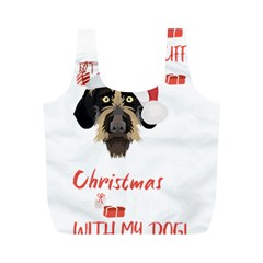 German Wirehaired Pointer T- Shirt German Wirehaired Pointer Merry Christmas T- Shirt (1) Full Print Recycle Bag (m) by ZUXUMI