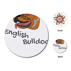 Bulldog T- Shirt Dog Face T- Shirt Playing Cards Single Design (round)