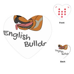 Bulldog T- Shirt Dog Face T- Shirt Playing Cards Single Design (heart)