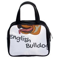 Bulldog T- Shirt Dog Face T- Shirt Classic Handbag (two Sides) by JamesGoode