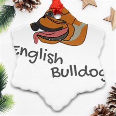 Bulldog T- Shirt Dog Face T- Shirt Snowflake Ornament (two Sides)