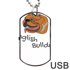 Bulldog T- Shirt Dog Face T- Shirt Dog Tag Usb Flash (two Sides) by JamesGoode