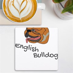 Bulldog T- Shirt Dog Face T- Shirt Uv Print Square Tile Coaster  by JamesGoode