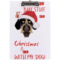 German Wirehaired Pointer T- Shirt German Wirehaired Pointer Merry Christmas T- Shirt (1) A4 Acrylic Clipboard by ZUXUMI