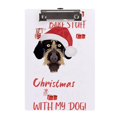 German Wirehaired Pointer T- Shirt German Wirehaired Pointer Merry Christmas T- Shirt (1) A5 Acrylic Clipboard by ZUXUMI