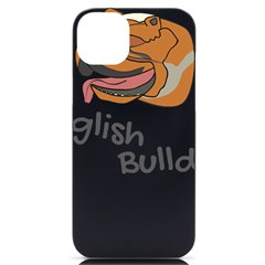 Bulldog T- Shirt Dog Face T- Shirt Iphone 14 Plus Black Uv Print Case by JamesGoode