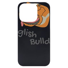 Bulldog T- Shirt Dog Face T- Shirt Iphone 14 Pro Black Uv Print Case by JamesGoode