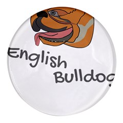 Bulldog T- Shirt Dog Face T- Shirt Round Glass Fridge Magnet (4 Pack) by JamesGoode