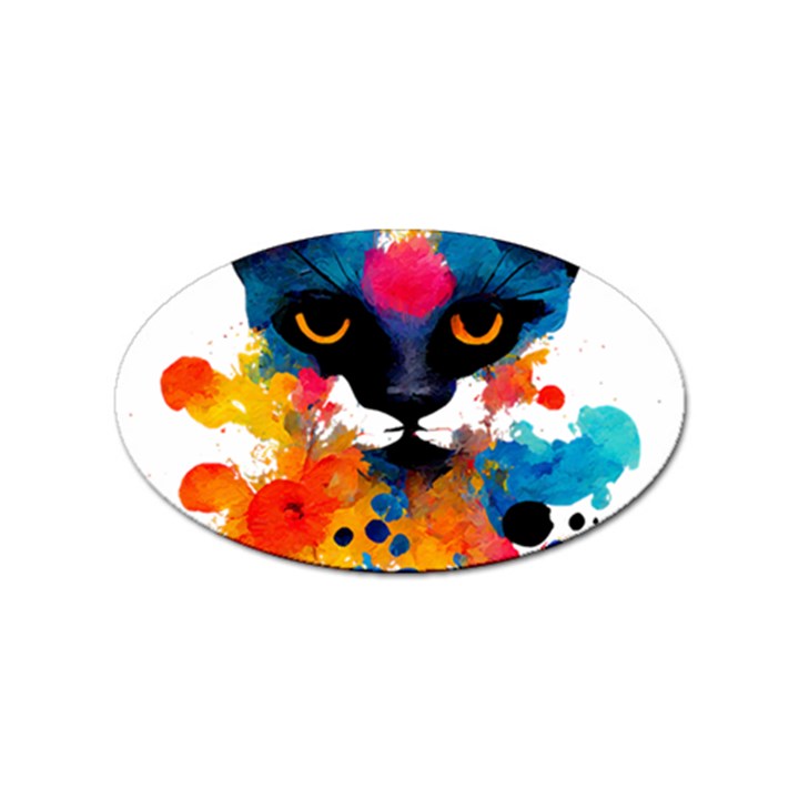 Abstract Cat  Shirt Abstract Cat  16 Sticker Oval (100 pack)