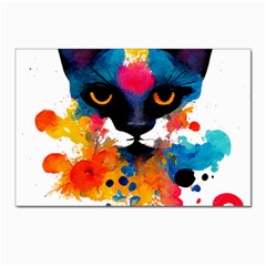 Abstract Cat  Shirt Abstract Cat  16 Postcard 4 x 6  (pkg Of 10) by EnriqueJohnson