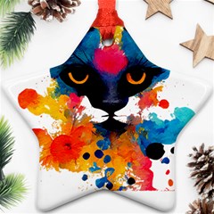 Abstract Cat  Shirt Abstract Cat  16 Star Ornament (two Sides) by EnriqueJohnson