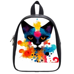 Abstract Cat  Shirt Abstract Cat  16 School Bag (small) by EnriqueJohnson