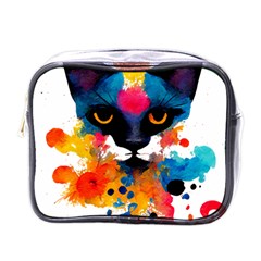 Abstract Cat  Shirt Abstract Cat  16 Mini Toiletries Bag (one Side) by EnriqueJohnson