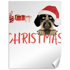 German Wirehaired Pointer T- Shirt German Wirehaired Pointer Merry Christmas T- Shirt (3) Canvas 12  X 16  by ZUXUMI