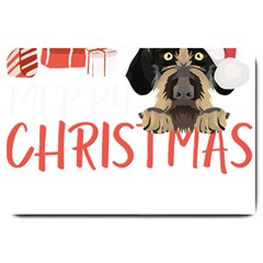 German Wirehaired Pointer T- Shirt German Wirehaired Pointer Merry Christmas T- Shirt (3) Large Doormat by ZUXUMI