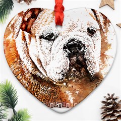 Bulldog T- Shirt English Bulldog Animal Wildlife Forest Nature Discovery Fauna T- Shirt Ornament (heart) by JamesGoode