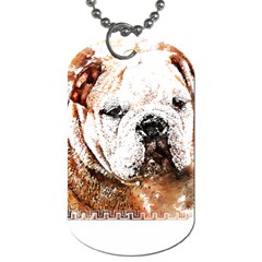 Bulldog T- Shirt English Bulldog Animal Wildlife Forest Nature Discovery Fauna T- Shirt Dog Tag (one Side) by JamesGoode