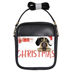 German Wirehaired Pointer T- Shirt German Wirehaired Pointer Merry Christmas T- Shirt (3) Girls Sling Bag by ZUXUMI