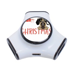 German Wirehaired Pointer T- Shirt German Wirehaired Pointer Merry Christmas T- Shirt (3) 3-port Usb Hub by ZUXUMI