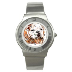 Bulldog T- Shirt English Bulldog Animal Wildlife Forest Nature Discovery Fauna T- Shirt Stainless Steel Watch by JamesGoode