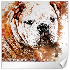 Bulldog T- Shirt English Bulldog Animal Wildlife Forest Nature Discovery Fauna T- Shirt Canvas 16  X 16  by JamesGoode