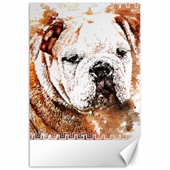 Bulldog T- Shirt English Bulldog Animal Wildlife Forest Nature Discovery Fauna T- Shirt Canvas 20  X 30  by JamesGoode