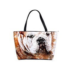 Bulldog T- Shirt English Bulldog Animal Wildlife Forest Nature Discovery Fauna T- Shirt Classic Shoulder Handbag by JamesGoode