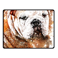 Bulldog T- Shirt English Bulldog Animal Wildlife Forest Nature Discovery Fauna T- Shirt Fleece Blanket (small) by JamesGoode