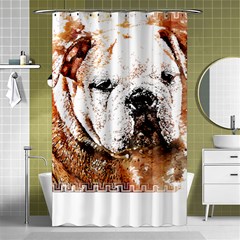 Bulldog T- Shirt English Bulldog Animal Wildlife Forest Nature Discovery Fauna T- Shirt Shower Curtain 48  X 72  (small)  by JamesGoode