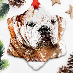 Bulldog T- Shirt English Bulldog Animal Wildlife Forest Nature Discovery Fauna T- Shirt Ornament (snowflake) by JamesGoode