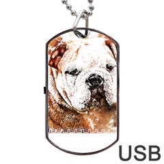 Bulldog T- Shirt English Bulldog Animal Wildlife Forest Nature Discovery Fauna T- Shirt Dog Tag Usb Flash (one Side) by JamesGoode