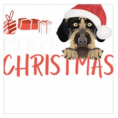 German Wirehaired Pointer T- Shirt German Wirehaired Pointer Merry Christmas T- Shirt (3) Square Satin Scarf (36  X 36 ) by ZUXUMI