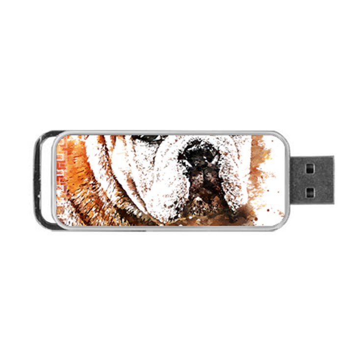 Bulldog T- Shirt English Bulldog Animal Wildlife Forest Nature Discovery Fauna T- Shirt Portable USB Flash (Two Sides)