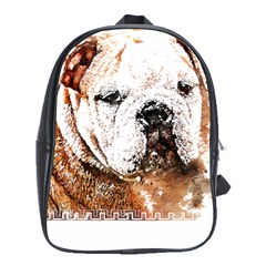 Bulldog T- Shirt English Bulldog Animal Wildlife Forest Nature Discovery Fauna T- Shirt School Bag (xl) by JamesGoode