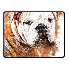 Bulldog T- Shirt English Bulldog Animal Wildlife Forest Nature Discovery Fauna T- Shirt Two Sides Fleece Blanket (small) by JamesGoode