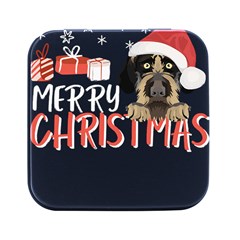 German Wirehaired Pointer T- Shirt German Wirehaired Pointer Merry Christmas T- Shirt (3) Square Metal Box (black) by ZUXUMI