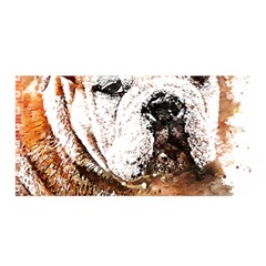 Bulldog T- Shirt English Bulldog Animal Wildlife Forest Nature Discovery Fauna T- Shirt Satin Wrap 35  X 70  by JamesGoode