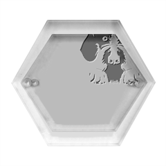 German Wirehaired Pointer T- Shirt German Wirehaired Pointer Merry Christmas T- Shirt (3) Hexagon Wood Jewelry Box by ZUXUMI