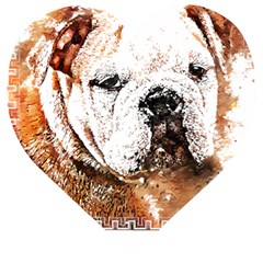 Bulldog T- Shirt English Bulldog Animal Wildlife Forest Nature Discovery Fauna T- Shirt Wooden Puzzle Heart by JamesGoode