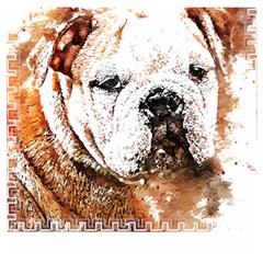 Bulldog T- Shirt English Bulldog Animal Wildlife Forest Nature Discovery Fauna T- Shirt Wooden Puzzle Square by JamesGoode