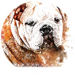 Bulldog T- Shirt English Bulldog Animal Wildlife Forest Nature Discovery Fauna T- Shirt Wooden Puzzle Round by JamesGoode