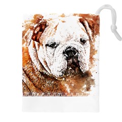 Bulldog T- Shirt English Bulldog Animal Wildlife Forest Nature Discovery Fauna T- Shirt Drawstring Pouch (4xl) by JamesGoode