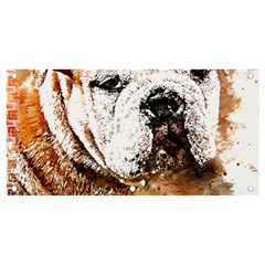 Bulldog T- Shirt English Bulldog Animal Wildlife Forest Nature Discovery Fauna T- Shirt Banner And Sign 4  X 2  by JamesGoode