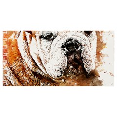 Bulldog T- Shirt English Bulldog Animal Wildlife Forest Nature Discovery Fauna T- Shirt Banner And Sign 8  X 4  by JamesGoode